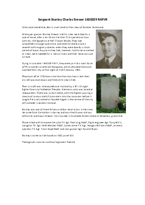 A preview of a PDF biography for Brewer, Stanley Charles